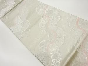 道長取に花唐草・古典柄模様織出し袋帯